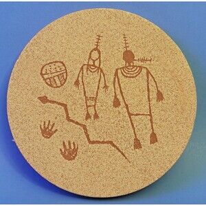 Sandstone w/Southwest Hieroglyph Rock Art Images/6" diameter New Mexico